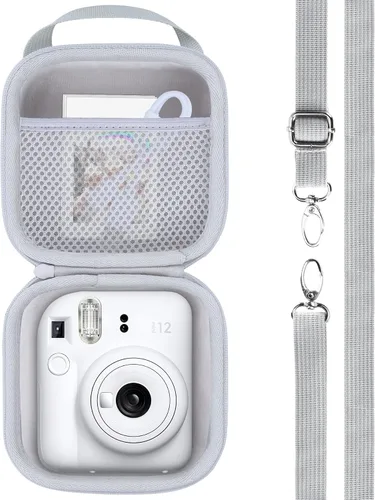 Vista 13 de RIYADAone Estuche rígido de repuesto para cámara instantánea Fujifilm Instax Mini 12/11 (funda rosa rubor)