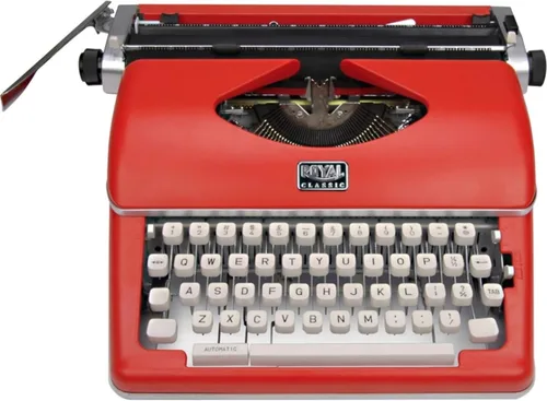 Vista 3 de Royal - Máquina de escribir manual clásica Construcción de metal, 88 caracteres, carro ancho, diseño portátil