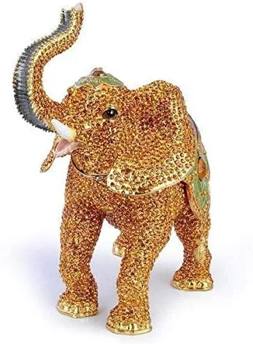 Vista 3 de KALIFANO Joyero decorativo para mujer con cristales Swarovski y gemas con forma de animales salvajes, hecho para almacenamiento y organización