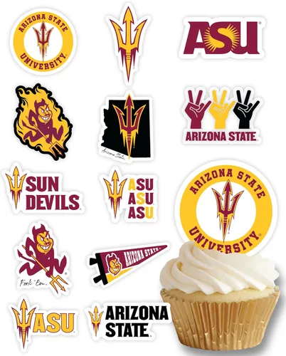 Vista 36 de Decoraciones para cupcakes de la Universidad de Alabama, suministros para fiestas de fútbol americano, cumpleaños, graduación (24 piezas)