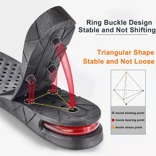 Vista 3 de Plantillas de aumento de altura de 2 capas para hombres, inserciones de altura de zapatos para hacerte más alto, suelas de elevación invisibles