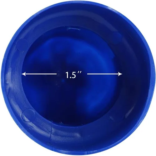 Vista 6 de Tapas de poste de recinto de trampolín de 1.5 pulgadas de diámetro con pulgar roscado, color azul, solo se ajustan a poste de trampolín de 1.5