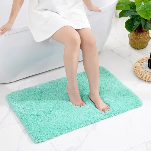 Vista 52 de Disolla - Alfombra antideslizante pequeña y esponjosa para el suelo del baño, lavable, afelpada, para ducha, absorbente, color beige, 17 x 24