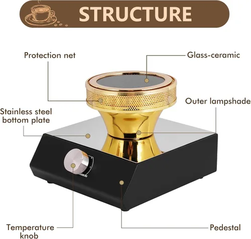 Vista 2 de YUCHENGTECH Calentador de haz halógeno, calentador inteligente de haz de sifón para cafetera Hario Yama Syphon (actualización 110-120V) (110V)
