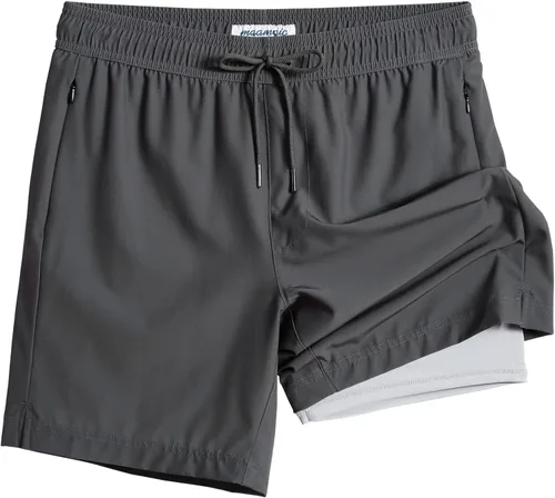 Vista 32 de maamgic Traje de Baño para Hombre 2 en 1, Pantalones Cortos de Natación de 17.8 cm para Hombre, Trajes de Baño, Pantalones Cortos de Tabla