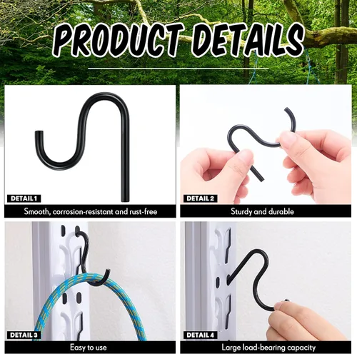 Vista 4 de Blulu 10 ganchos de cobertizo de 2 pulgadas de largo, accesorios para cobertizos sin orificio de perforación, para colgar ganchos individuales