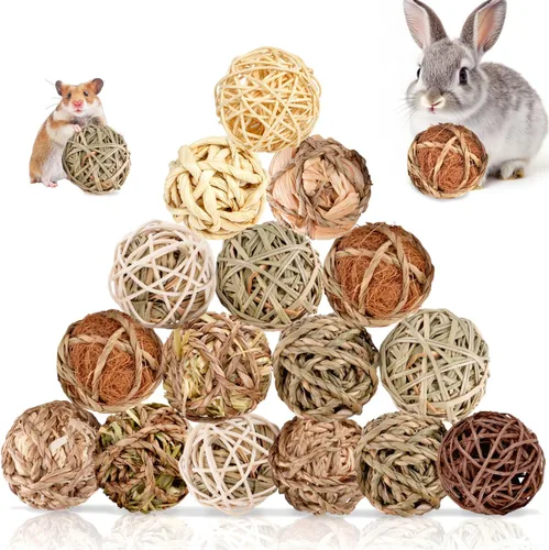 Vista 8 de Sofier Timothy Heno Treats - Juguetes para conejo, conejillo de indias, masticables naturales para dientes hechos a mano para conejos, masticables