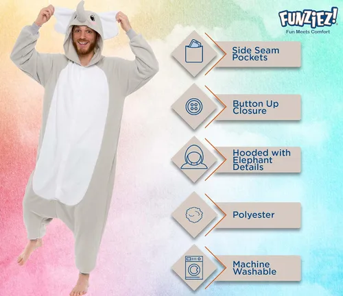 Vista 65 de Funziez! - Disfraz de Halloween para adultos, disfraz de animales y criaturas marinas, mameluco afelpado para cosplay, para mujeres y hombres