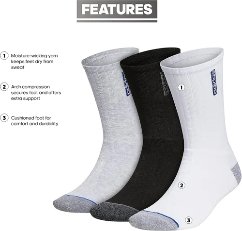 Vista 2 de adidas Men's Classic Cushioned Crew Socks (3-Pair)