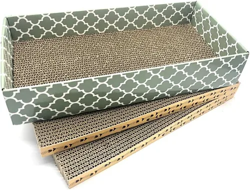 Vista 9 de Cat Scratcher Cardboard Scratching Pads Scratch with Catnip 2PCS Reversible Corrugated Cardboard