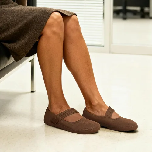 Vista 3 de DREAM PAIRS Zapatos planos Mary Jane de punta ancha para mujer Marrón