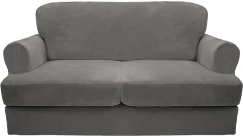 Vista 12 de CUCRAF Funda para sofá con cojines de 3 piezas, fundas deslizantes de terciopelo suave y grueso para sofá de la sala de estar, protector de muebles