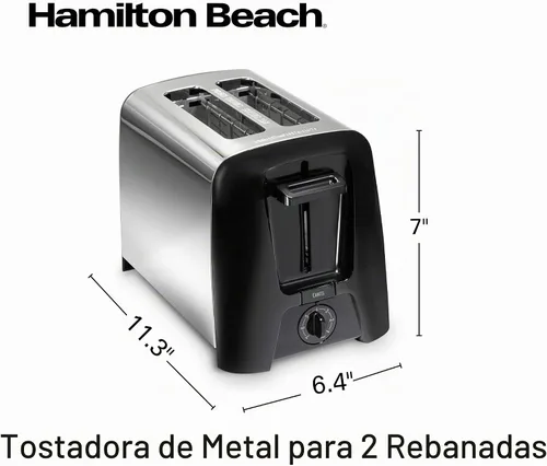Vista 8 de Tostadora Hamilton Beach de ranura extraancha con selector de intensidad de tostado, apagado automático, botón de cancelación y función de expulsión