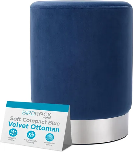Vista 14 de BIRDROCK HOME Otomana Redonda Reposapiés – Diseño Moderno Suave Acolchado – Ideal para Sala de Estar, Dormitorio – Reposapiés Compacto, Silla