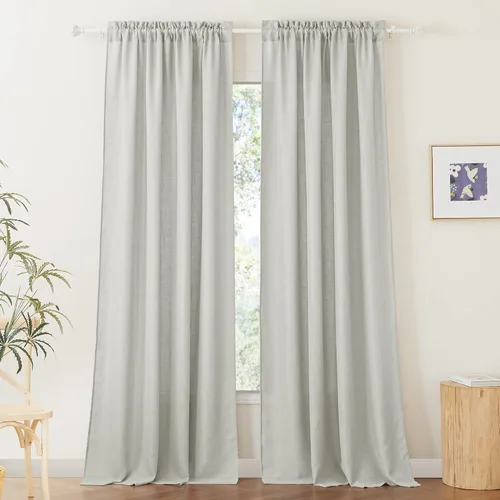 Vista 33 de RYB HOME - Cortinas de lino texturizado semitranslúcidas, privacidad media, filtro de luz, decoración de ventana para dormitorio/baño/sala de estar