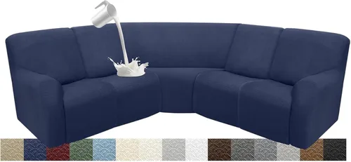 Vista 26 de Fundas impermeables de sofá reclinable modular para sofás reclinables, lavable en forma de L, para perros, fundas elásticas para sofá reclinable