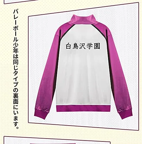 Vista 3 de Tokisaki Shiratorizawa Jacket Pants Volleyball School Uniform Cosplay Costume Tendou Satori Ushijima Wakatoshi Sportswear