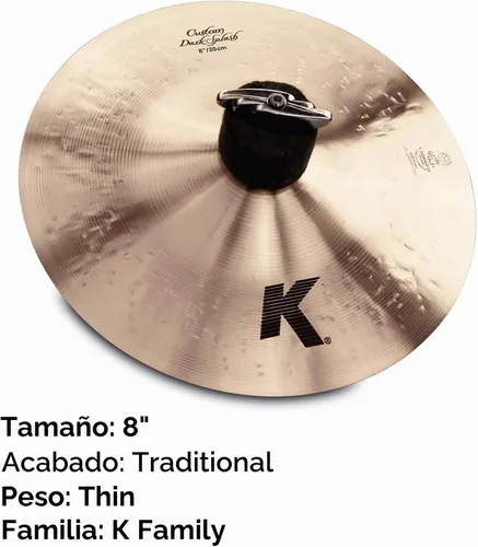 Vista 2 de Zildjian K0930 8" K Platillo de chapoteo oscuro personalizado