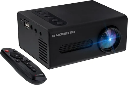 Vista 5 de Monster Image - Mini proyector LCD de formato pequeño de 1920 x 1080 HD, proyecto de hasta 8 pies de distancia, funciona en pantallas de proyección