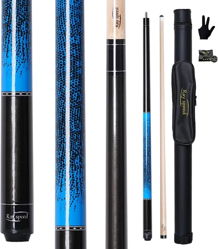 Vista 19 de 58" Pool Cue Low Deflection Billiard Cue 12.5mm Tip FPB-Negro+Azul