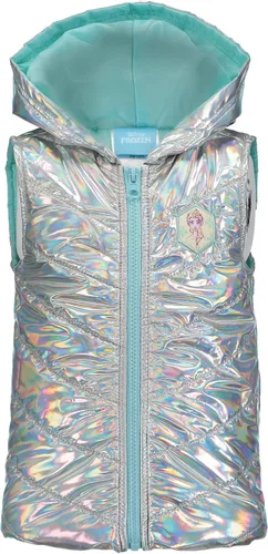 Vista 4 de Disney Frozen Princess Anna Queen Elsa - Chaleco con cremallera para niñas conjunto de camiseta y leggings de 3 piezas para niños pequeños a grandes