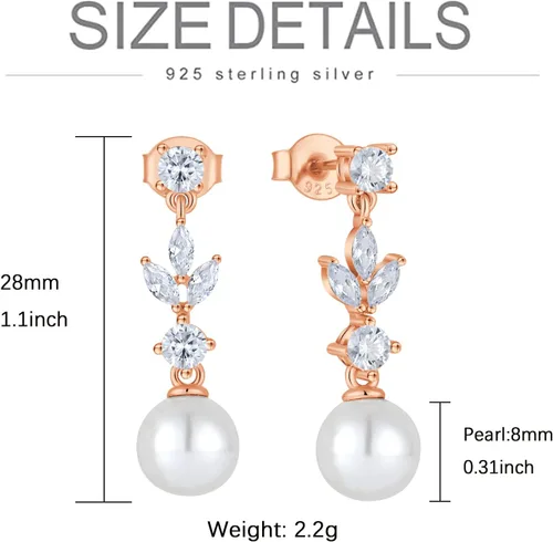 Vista 6 de Aretes de plata de ley 925 para mujer, aretes colgantes y colgantes con circonita cúbica 5A para mamá, madre, esposa, hija, abuela, joyería de regalo