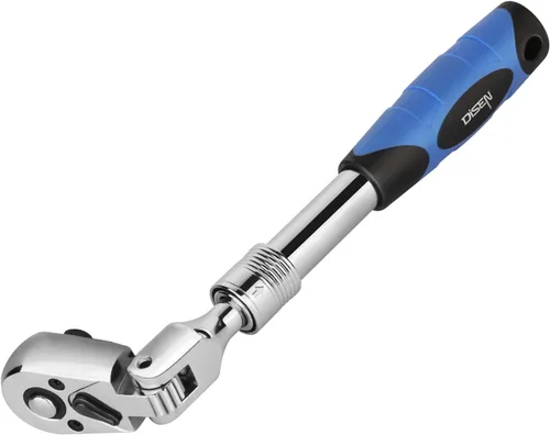 Vista 11 de DISEN Juego de 3 Llaves de Trinquete Extensibles, Impulso de 1/4" 3/8" 1/2", 72 Dientes, Liberación Rápida, Llaves de Vaso con Impulso Reversible