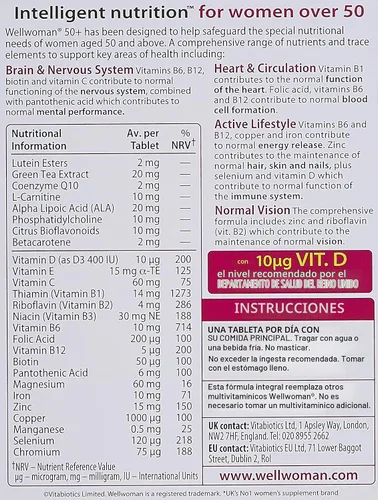 Vista 2 de Wellwoman Vitabiotics 50+ 30 Tabletas