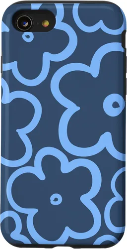 Vista 17 de Funda para iPhone 12 Mini con diseño floral azul marino y azul claro
