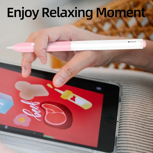 Vista 6 de Paquete de 3 estuches compatibles con Apple Pencil Pro/2ª generación, silicona translúcida, carga magnética [con 10 fundas de silicona]