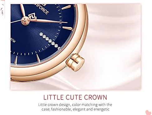Vista 7 de NAVIFORCE Relojes de moda para mujer impermeables analógicos de lujo diseño de cara casual relojes para damas