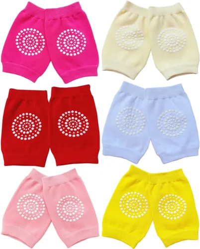 Vista 4 de Rodilleras para niños pequeños, unisex, antideslizantes, elásticas, para gatear, piernas no restrictivas, de 6 a 36 meses