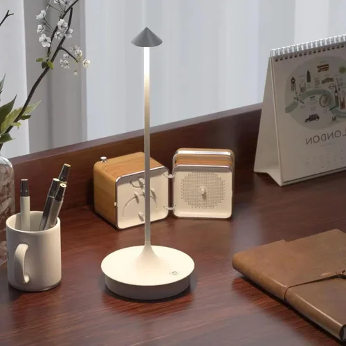 Vista 8 de Lámpara de mesa inalámbrica recargable LED funciona con pilas, lámpara de mesa de 4000 mAh, lámpara táctil regulable al aire libre, impermeable