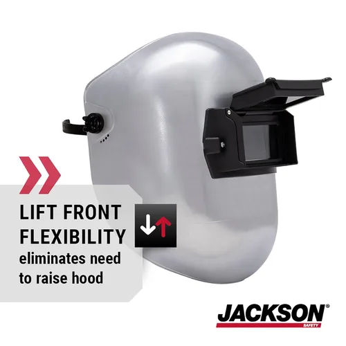 Vista 4 de Casco de soldadura PL280 de Jackson Safety para tuberías - Capucha frontal abatible de soldadura de sombra 10 - ANSI Z87.1 - Fabricado en EE. UU.