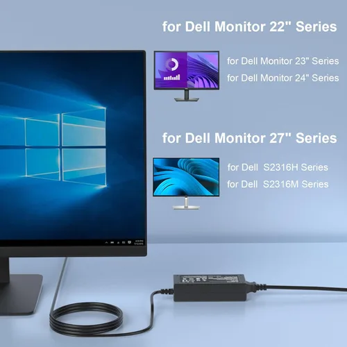 Vista 6 de Adaptador de corriente de 12V para monitor Dell 19" 20" 21" 22" 23" 24
