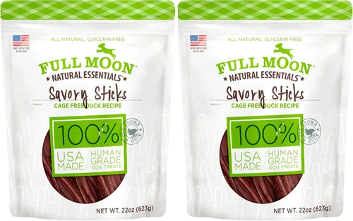 Vista 7 de Delicias para perros Full Moon, totalmente natural, de grado humano, palitos sabrosos de ternera esenciales, 14 onzas