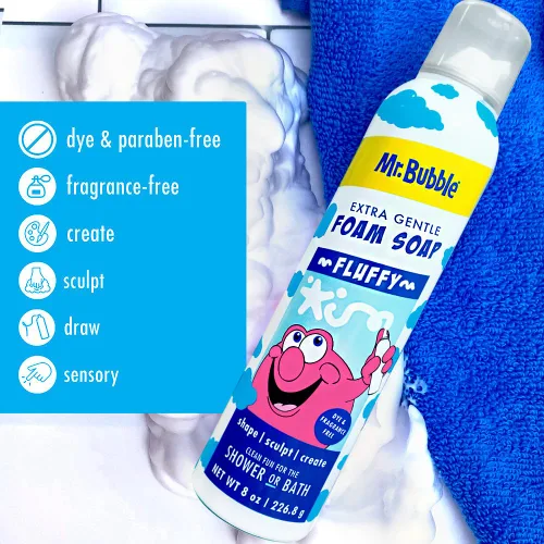Vista 5 de Mr. Bubble Jabón de espuma extra suave, sin fragancia, para manos y cuerpo, 8 onzas, paquete de 6