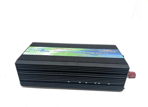Vista 4 de Inversor de corriente de onda sinusoidal pura de 1500 W con medidor LED, enchufes de CA duales, cables de batería de alta resistencia, ideal