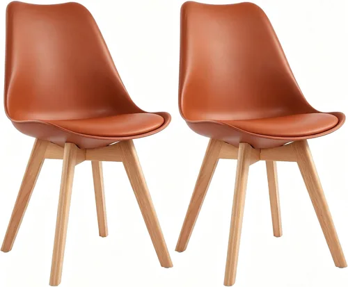 Vista 21 de LSSBOUGHT Sillas de comedor modernas de mediados de siglo con patas de Negro