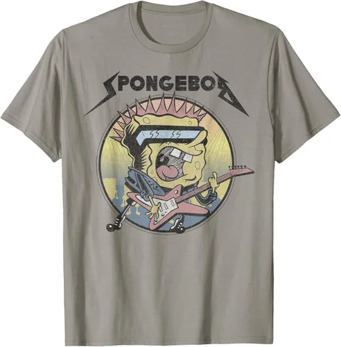 Vista 21 de SpongeBob SquarePants Camiseta de manga corta Heavy Metal Rock