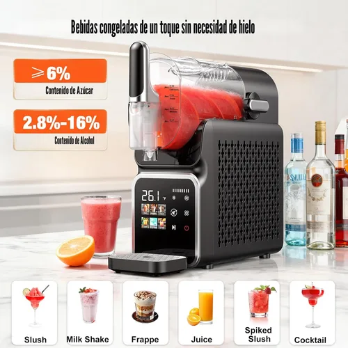 Vista 3 de Máquina de granizado sin necesidad de hielo, limpieza automática, 220 W, máquina de bebidas congeladas rápidas con 6 programas preestablecidos