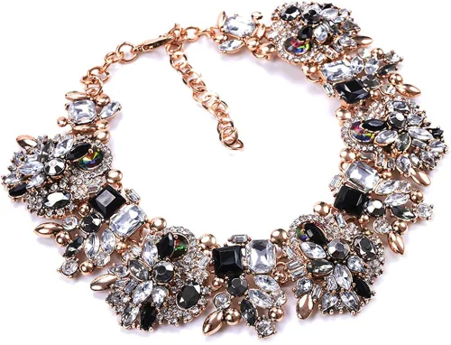 Vista 2 de Collar llamativo de cristal colorido para mujer, gargantilla, accesorios de moda