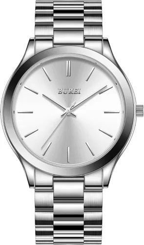 Vista 10 de BUREI Men Watches Gifts for Men Fashion Stainless Steel Analog Quartz Waterproof Watches for Mens