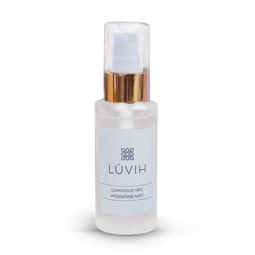 Vista 8 de LUVIH Bruma facial luminosa con velo con agua de rosas, azafrán, jazmín y neroli - Bruma facial hidratante y calmante para un cuidado de la piel