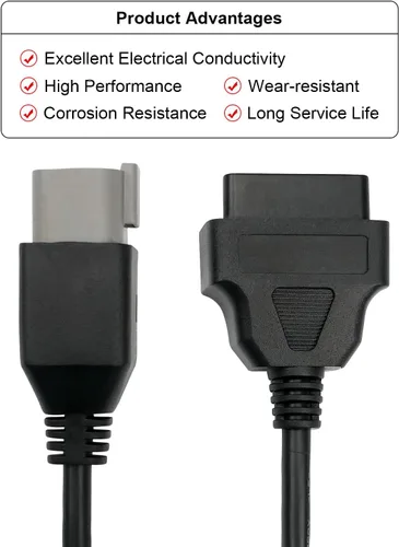Vista 3 de Adaptador de cable de diagnóstico OBD de la motocicleta 6Pin a 16Pin cabido para BRP Moto CAN OBD2 OBDII Herramienta de diagnóstico, ATV UTV