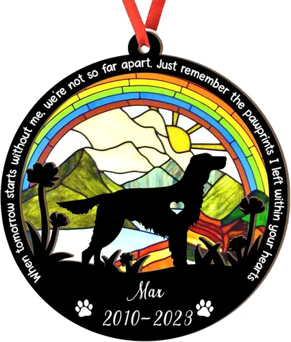 Vista 27 de Adorno personalizado para atrapasoles de sabueso afgano, adorno de Navidad de sabueso afgano, regalo para perro amante, sabueso afgano conmemorativo