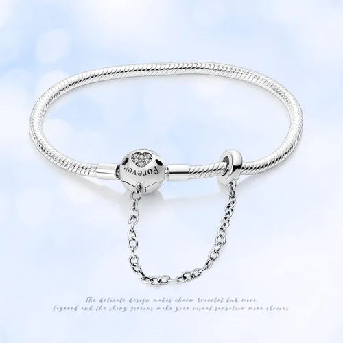 Vista 7 de KUNSIR Pulsera de plata de ley 925 con cierre de palma, cadena de serpiente, pulseras básicas para cualquier dije PDL, para adolescentes y mujeres