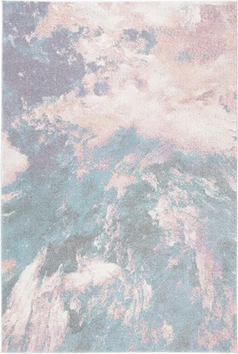 Vista 5 de SAFAVIEH Glacier Collection - Alfombra decorativa de 2 pies 3 pulgadas x 4 pies, azul y multicolor, diseño abstracto moderno, no desprende pelusa