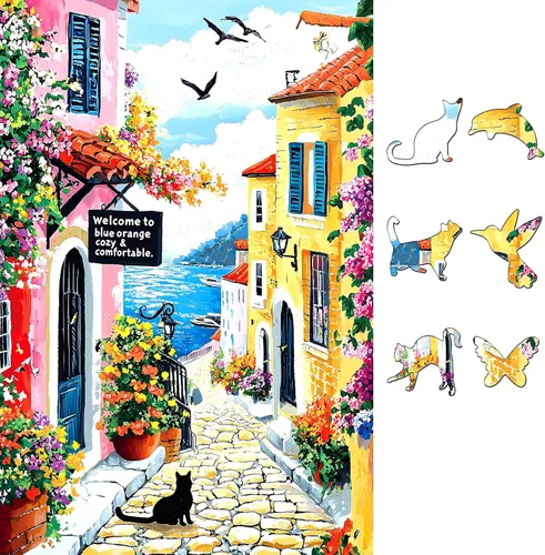 Vista 17 de Rompecabezas de 500 piezas para adultos, divertido rompecabezas de dibujos animados coloridos con letras en la parte posterior, bañera de pato