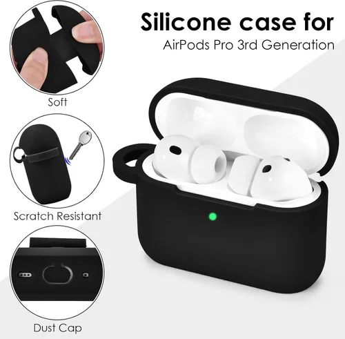Vista 4 de Filoto Funda para AirPods Pro 3 (2025), funda protectora de silicona suave compatible con Apple AirPods Pro de 3ª generación con pulsera de cuentas